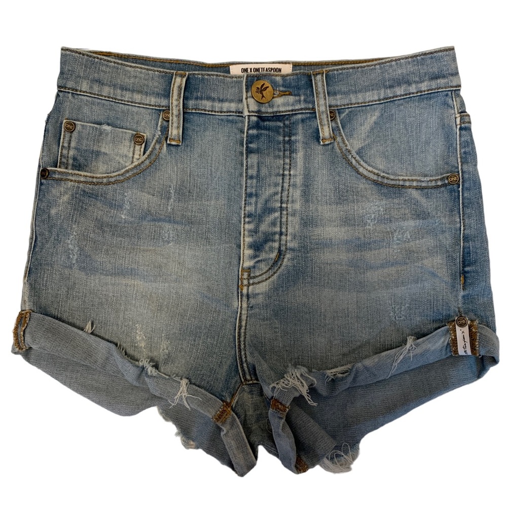 ONE by One Teaspoon Free People Lovers Denim Jean Shorts